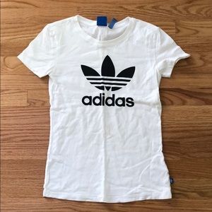 Plain White Adidas t-shirt